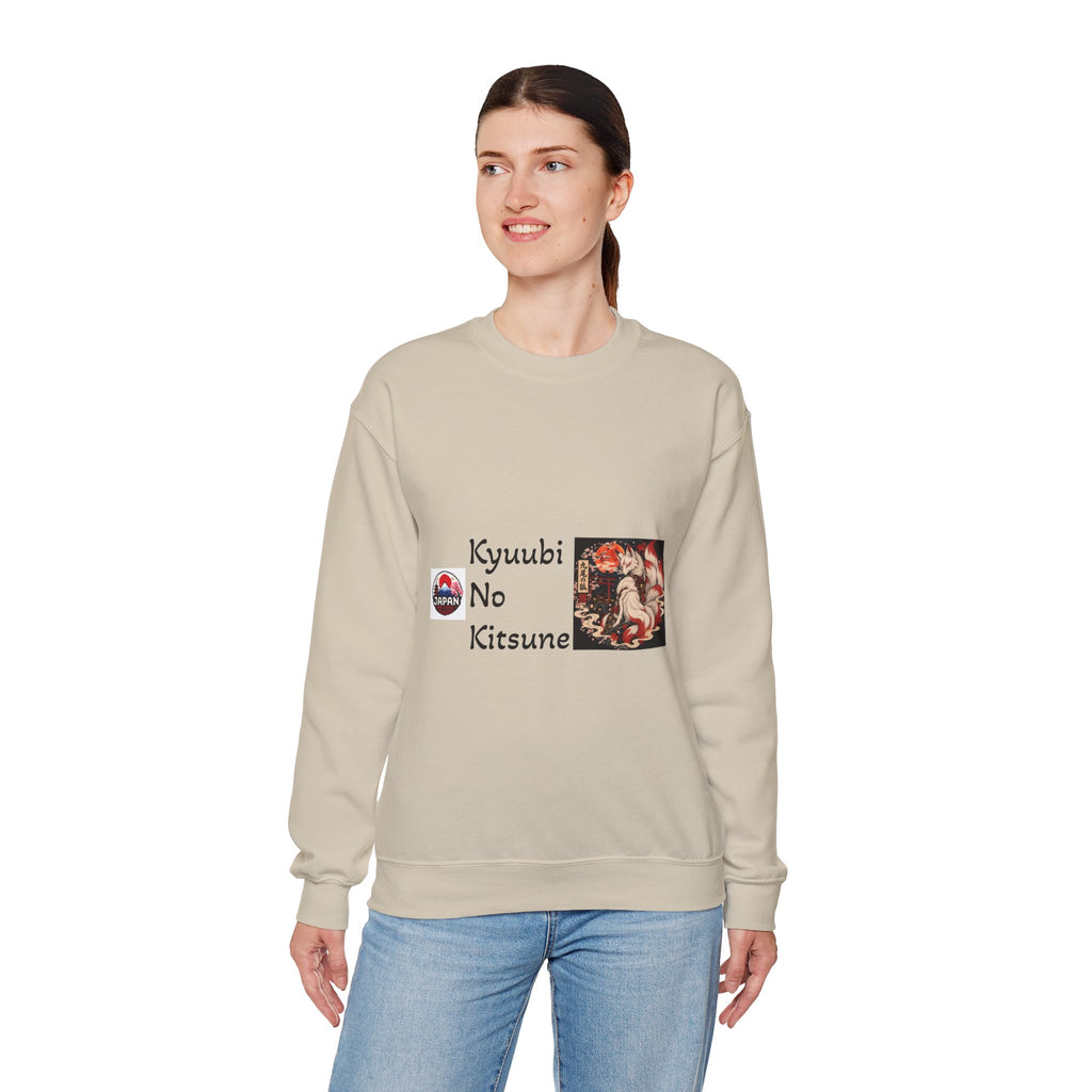 Kyuubi No Kitsune Yokai Halloween Crewneck Sweatshirt | Japanese Fox Spirit Graphic
