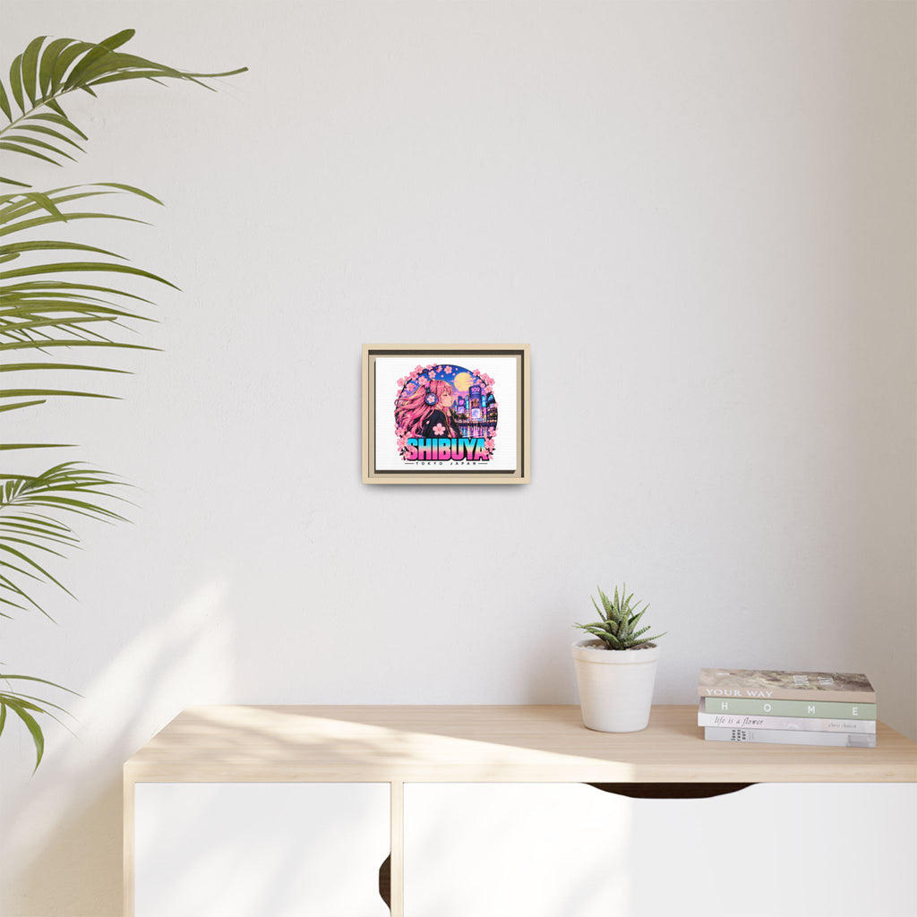 Shibuya Sky 4 City Pop Tokyo Anime Girl Matte Framed Canvas Print