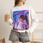 Harajuku Style 9 Neon City Anime Girl Crewneck Sweatshirt — Tokyo Street Anime Graphic