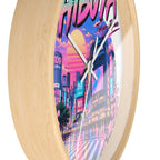 Shibuya Sky 0 City Pop Neon Anime Wall Clock — Retro Tokyo Sunset Design