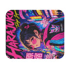 Harajuku Style 1 Neon City Anime Girl Mouse Pad — Retro Tokyo Anime Desk Mat