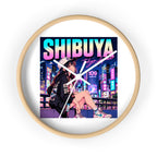 Shibuya Sky 3 City Pop Neon Anime Wall Clock — Retro Tokyo Sunset Design