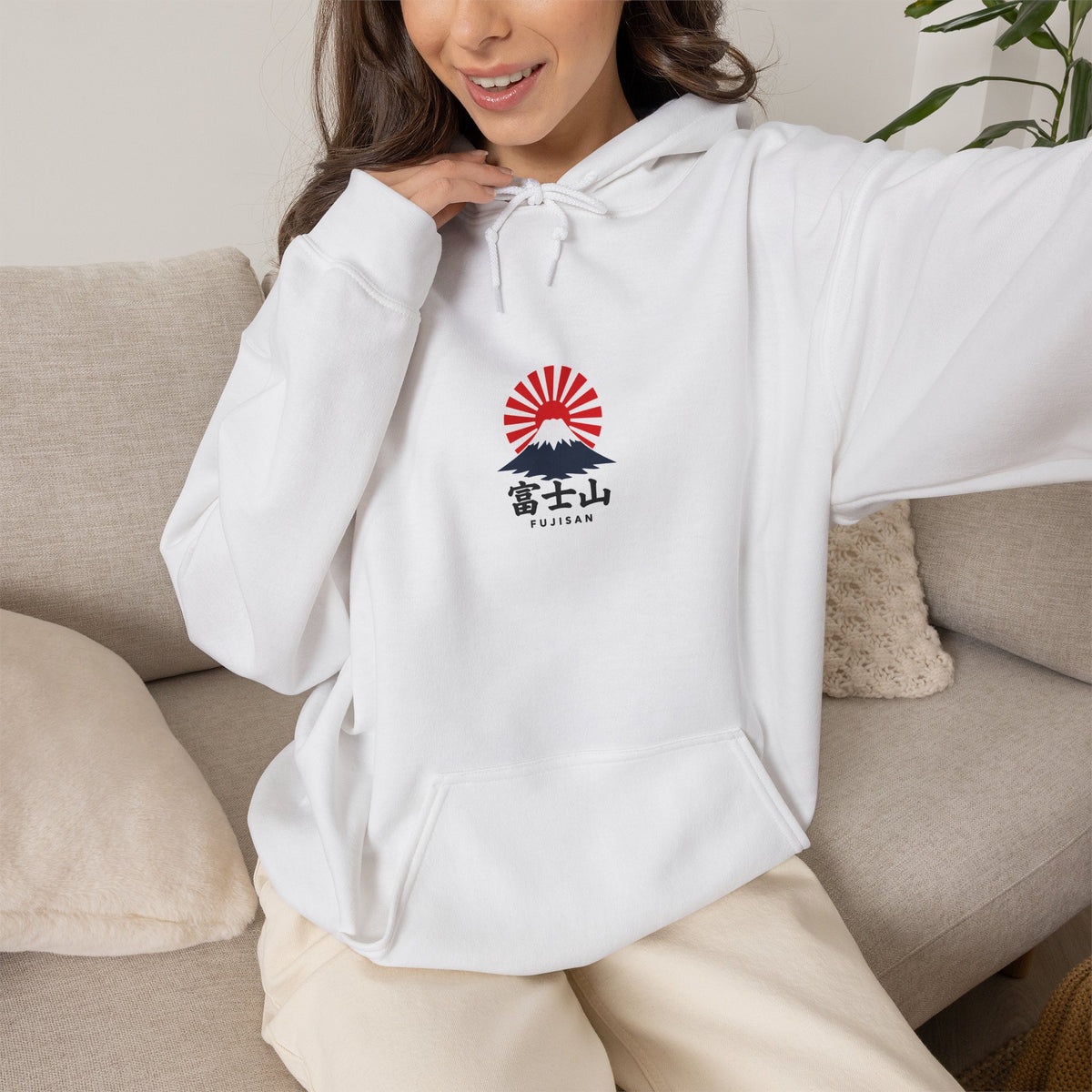 Rising Sun Mount Fuji Hoodie | Japanese Kanji Graphic