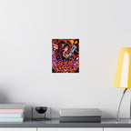 Akihabara Cyberpunk Anime Poster — Neon Orange Matte Vertical Print