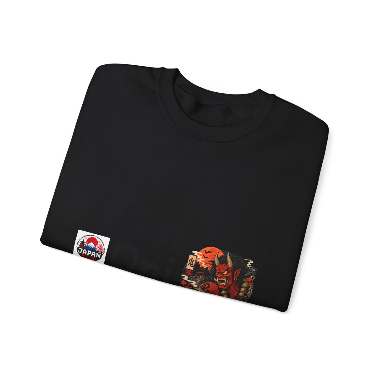 Oni Japanese Demon Yokai Halloween Illustration Sweatshirt | Mythical Yokai Crewneck