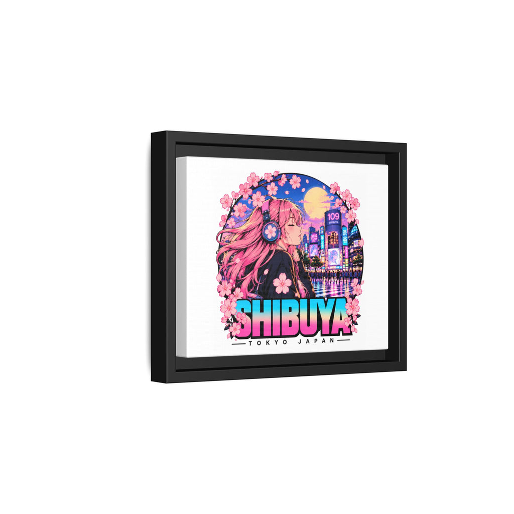Shibuya Sky 4 City Pop Tokyo Anime Girl Matte Framed Canvas Print