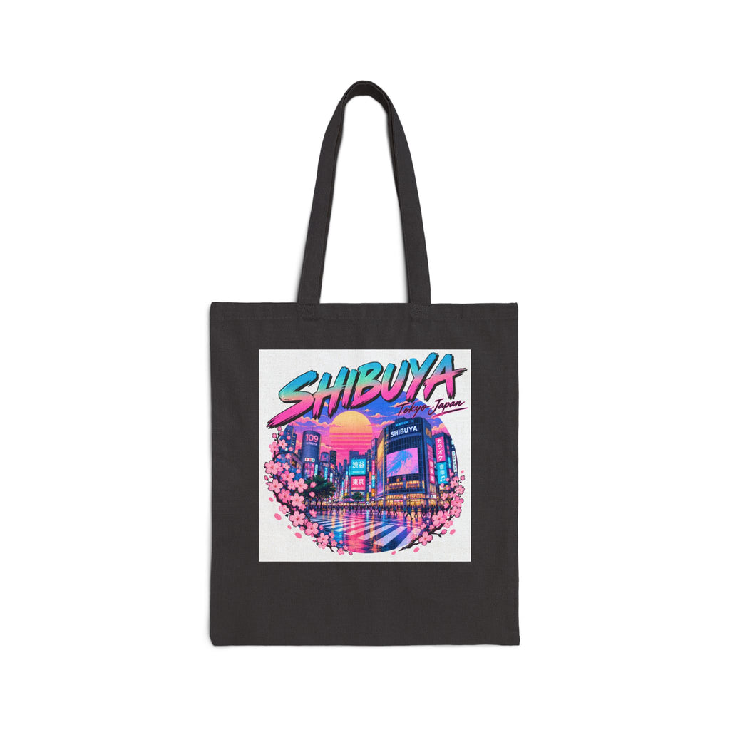 Shibuya Sky 0 Tokyo Neon City Tote Bag — Anime Aesthetic Canvas Shopper