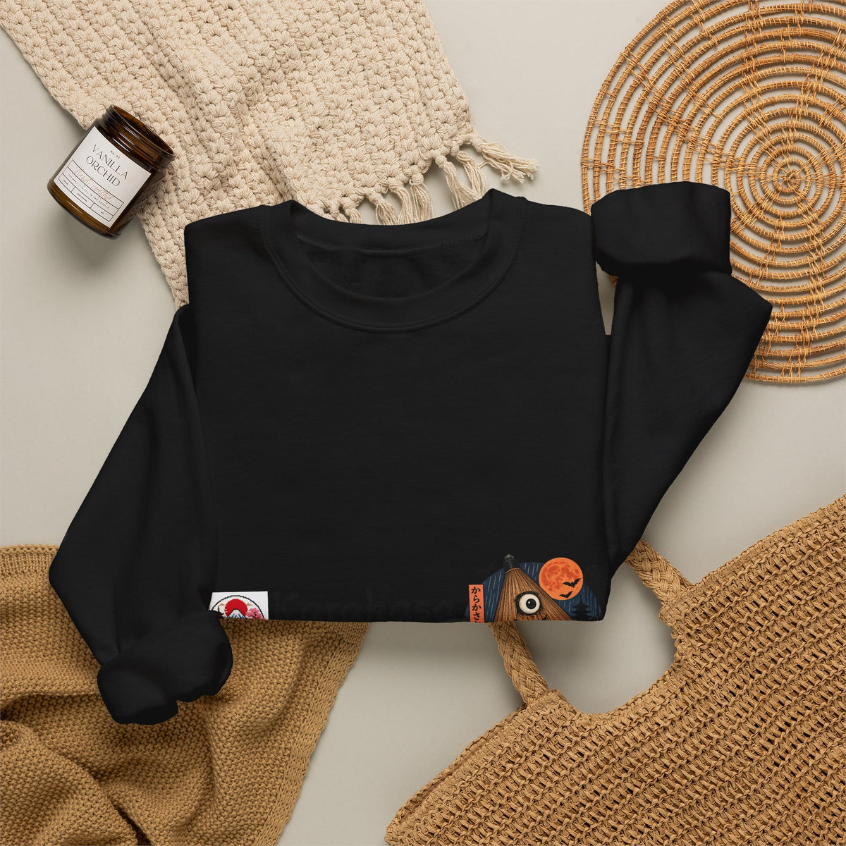 Karakasa Obake Japanese Halloween Character Sweatshirt | Japanese Yokai Illustration