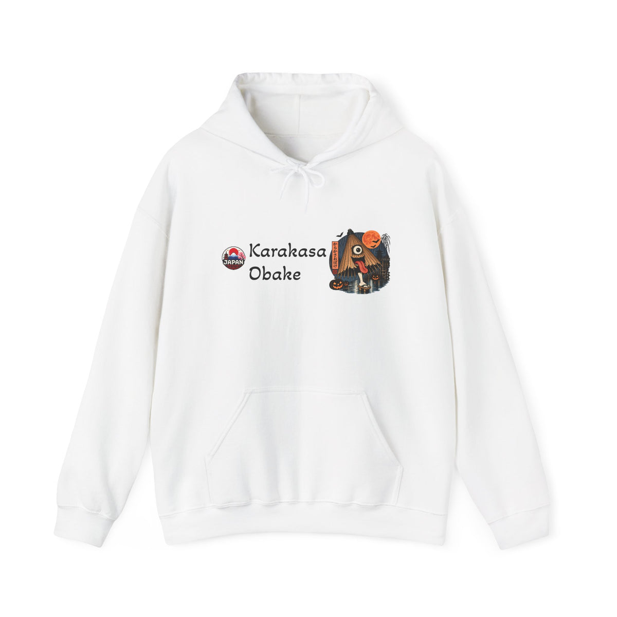 Karakasa Obake Halloween Ghost Illustration Hoodie | Japanese Yokai Hooded Sweatshirt