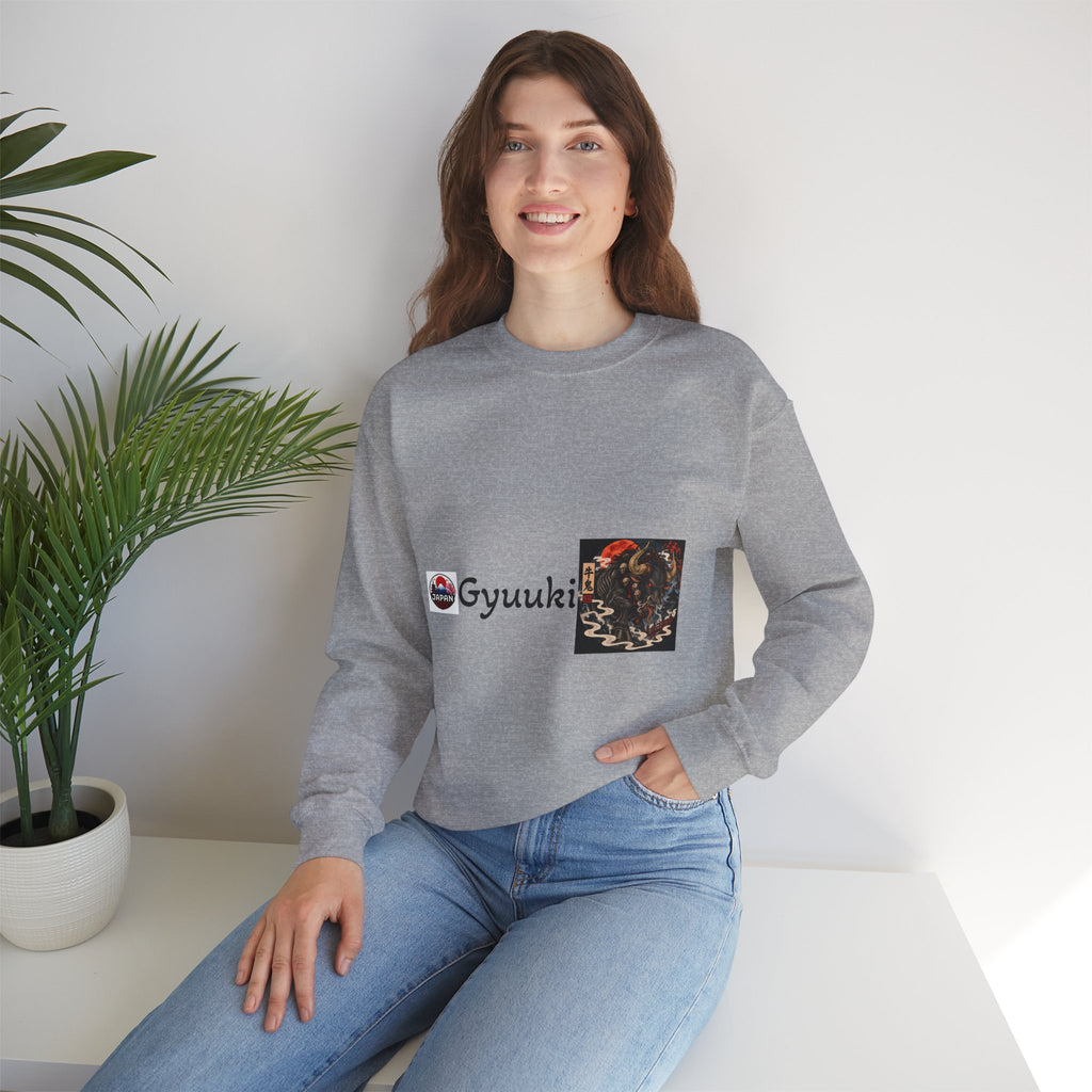 Gyuuki Yokai Halloween with vintage art Sweatshirt | Japanese monster crewneck