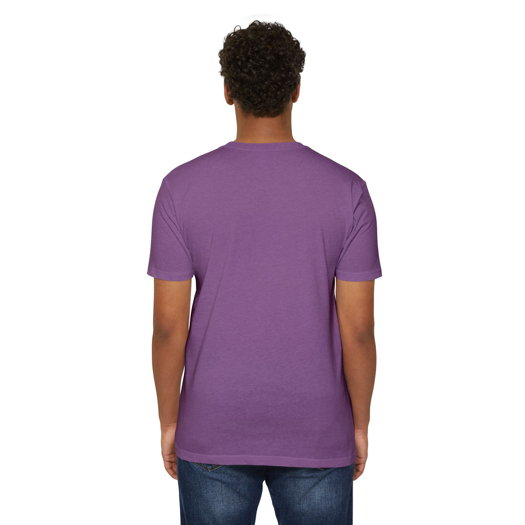 Akihabara Cyborg Sniper T‑Shirt —Purple Akihabara Neon City Graphic