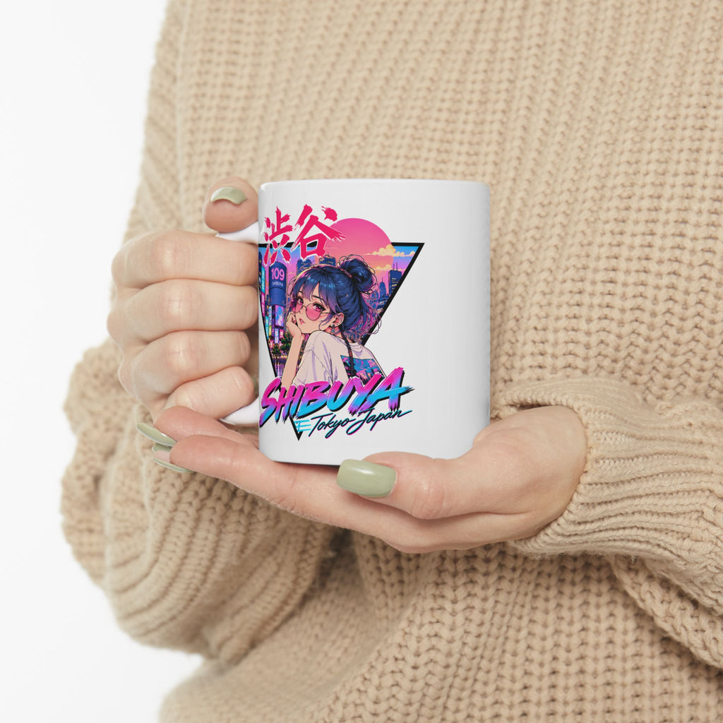 Shibuya Sky 2 Tokyo City Pop Night City Coffee Mug - Shibuya Neon Retro Vaporwave 11oz/15oz