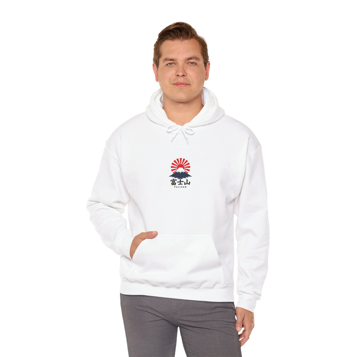 Rising Sun Mount Fuji Hoodie | Japanese Kanji Graphic