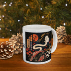 Rokurokubi Yokai Halloween Illustration Mug | Japanese Ghost Art Ceramic Mug