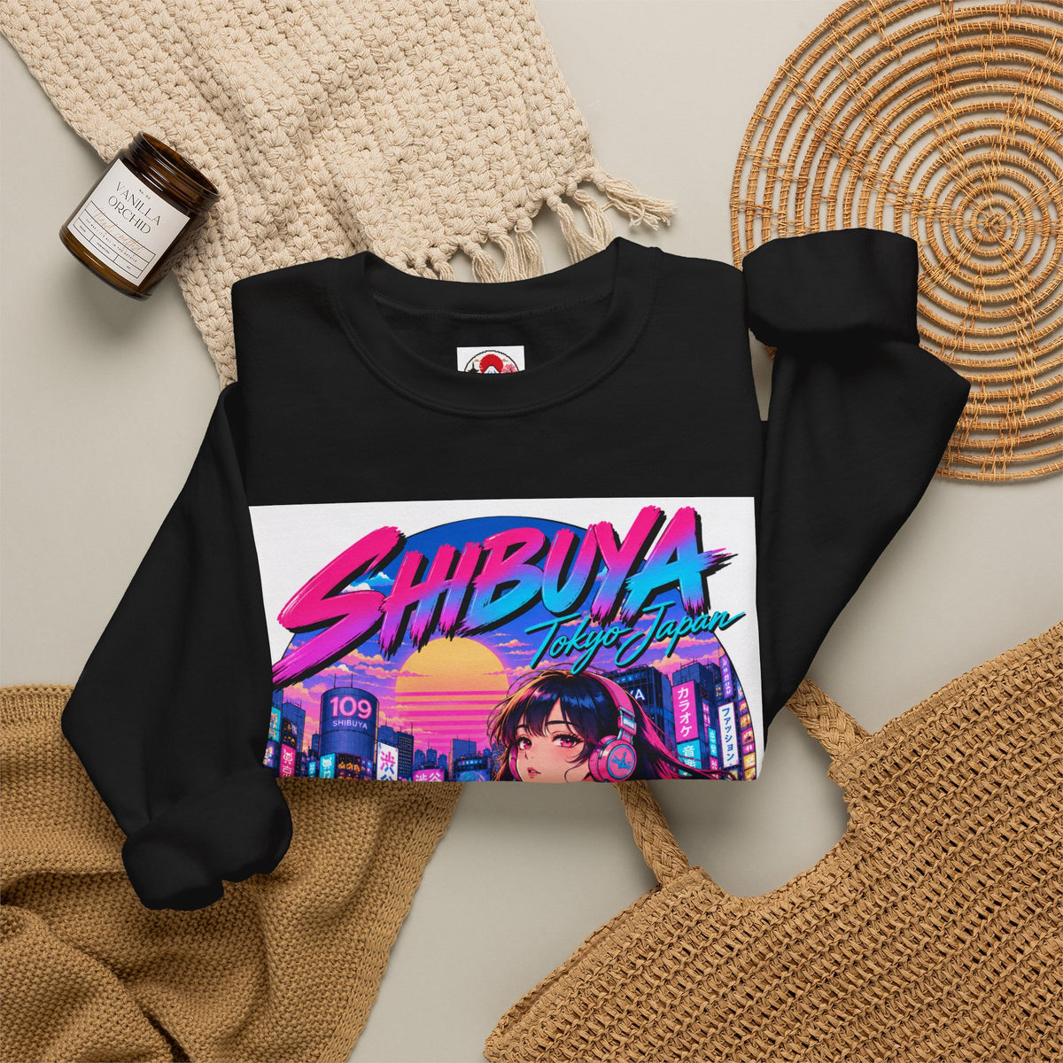 Shibuya Sky 1 City Pop Neon Anime Crewneck Sweatshirt