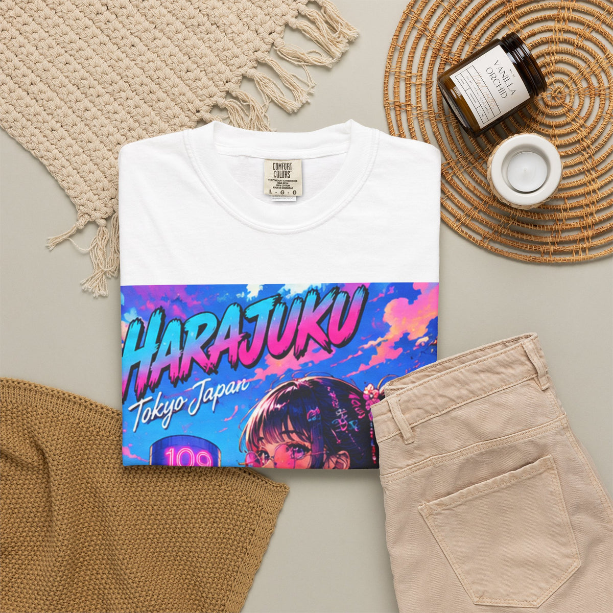 Harajuku Style 9 Neon City Anime Girl T-Shirt – Tokyo Streetwear Graphic Tee