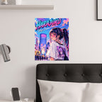 Harajuku Style 9 Neon City Anime Girl Satin Poster — Tokyo Japan Anime Wall Art