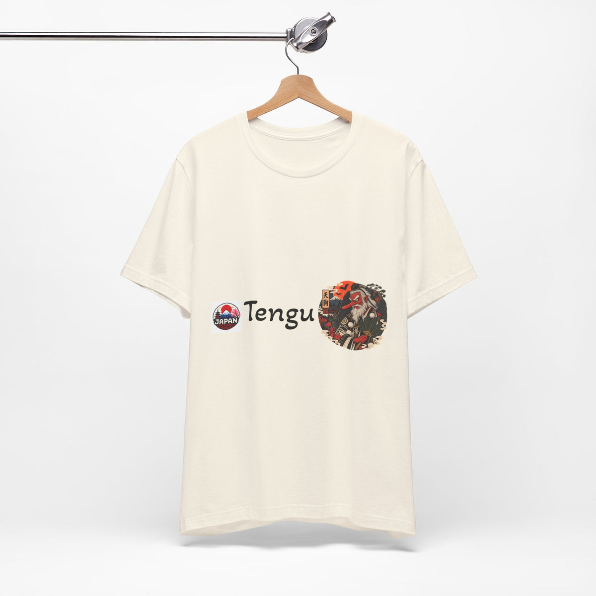 Tengu Japanese Yokai Halloween Mask Tee | Tengu Illustration T-Shirt