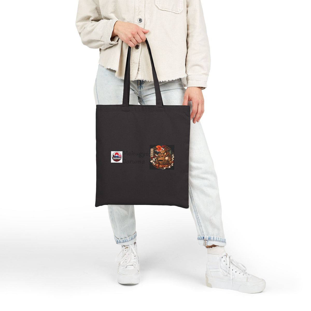Mokugyo Daruma Yokai Halloween Illustration Tote Bag | Buddhist Temple Drum Artwork