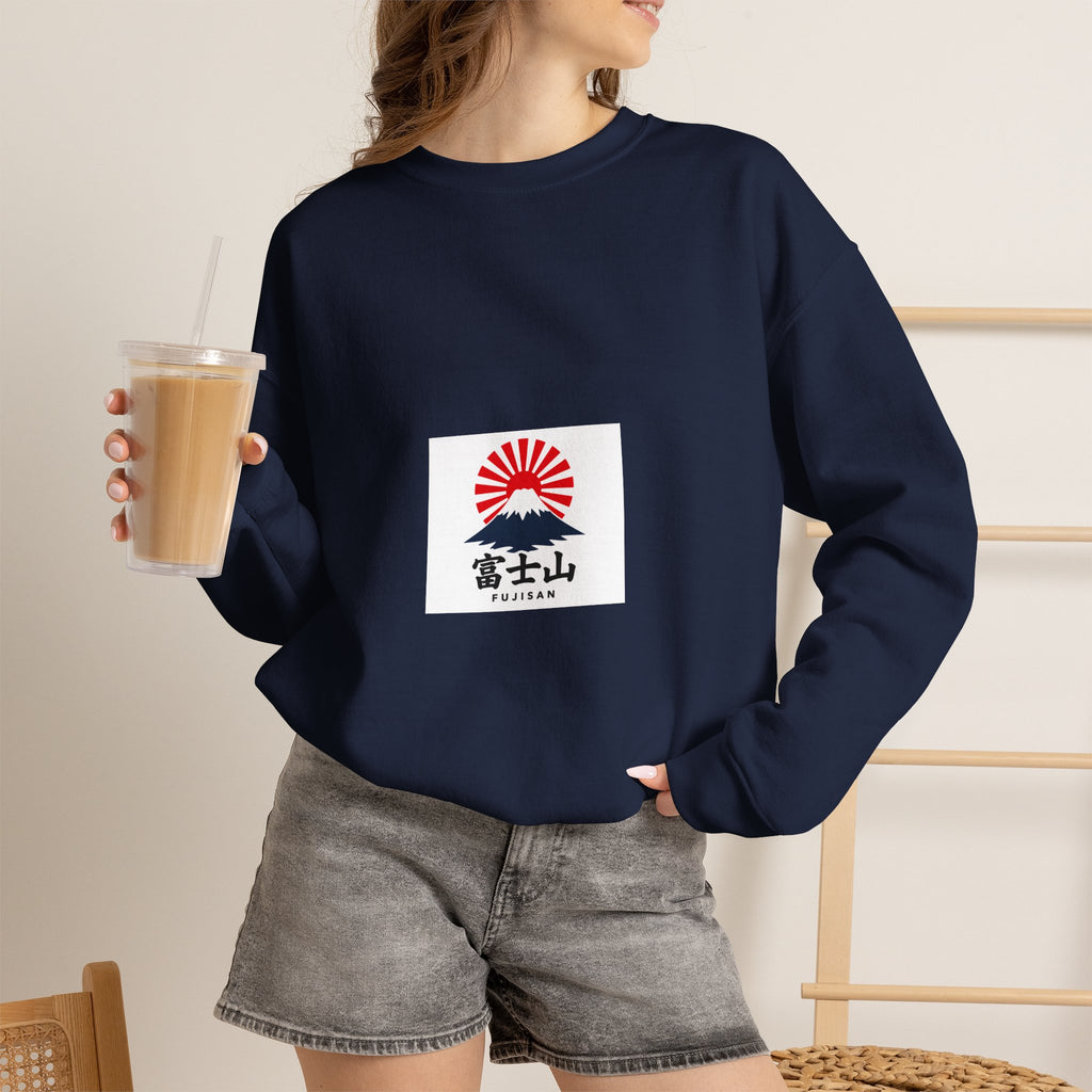 Rising Sun Mount Fuji Sweatshirt | Japanese Kanji Graphic