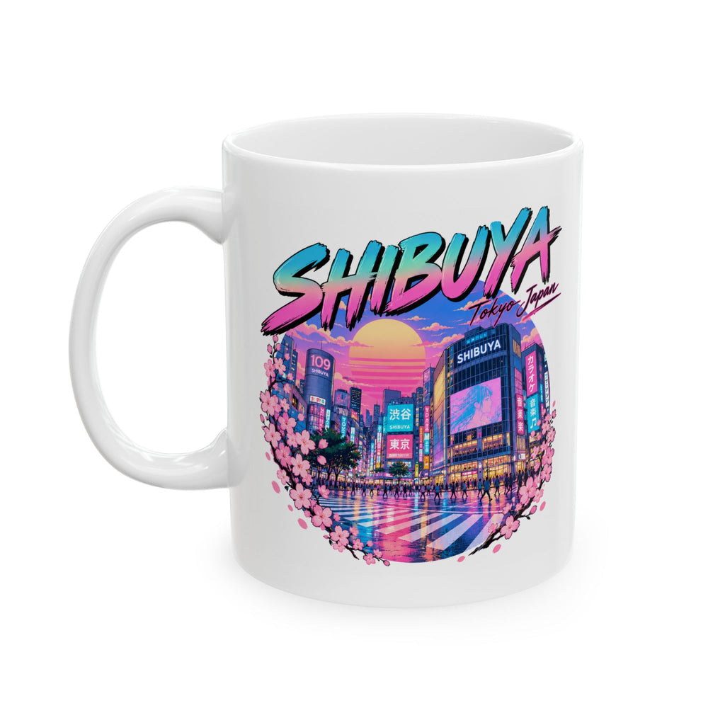 Shibuya Sky 0 Tokyo City Pop Night City Coffee Mug - Shibuya Neon Retro Vaporwave 11oz/15oz