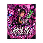 Akihabara Cyberpunk Anime Poster — Neon Pink Matte Vertical Print