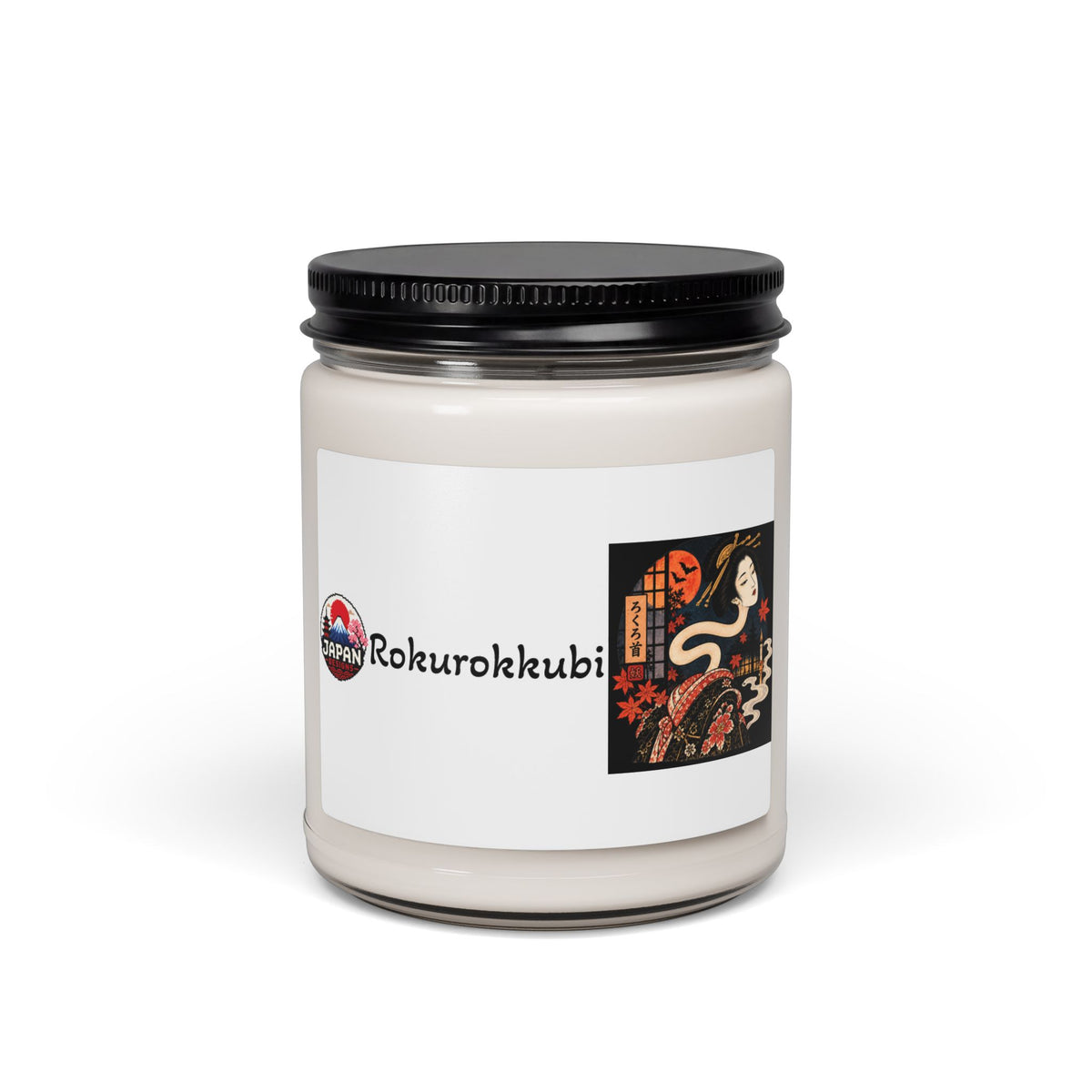Rokurokkubi Yokai Illustration Candle, Soy Candle 9oz | Japanese Ghost Art Halloween