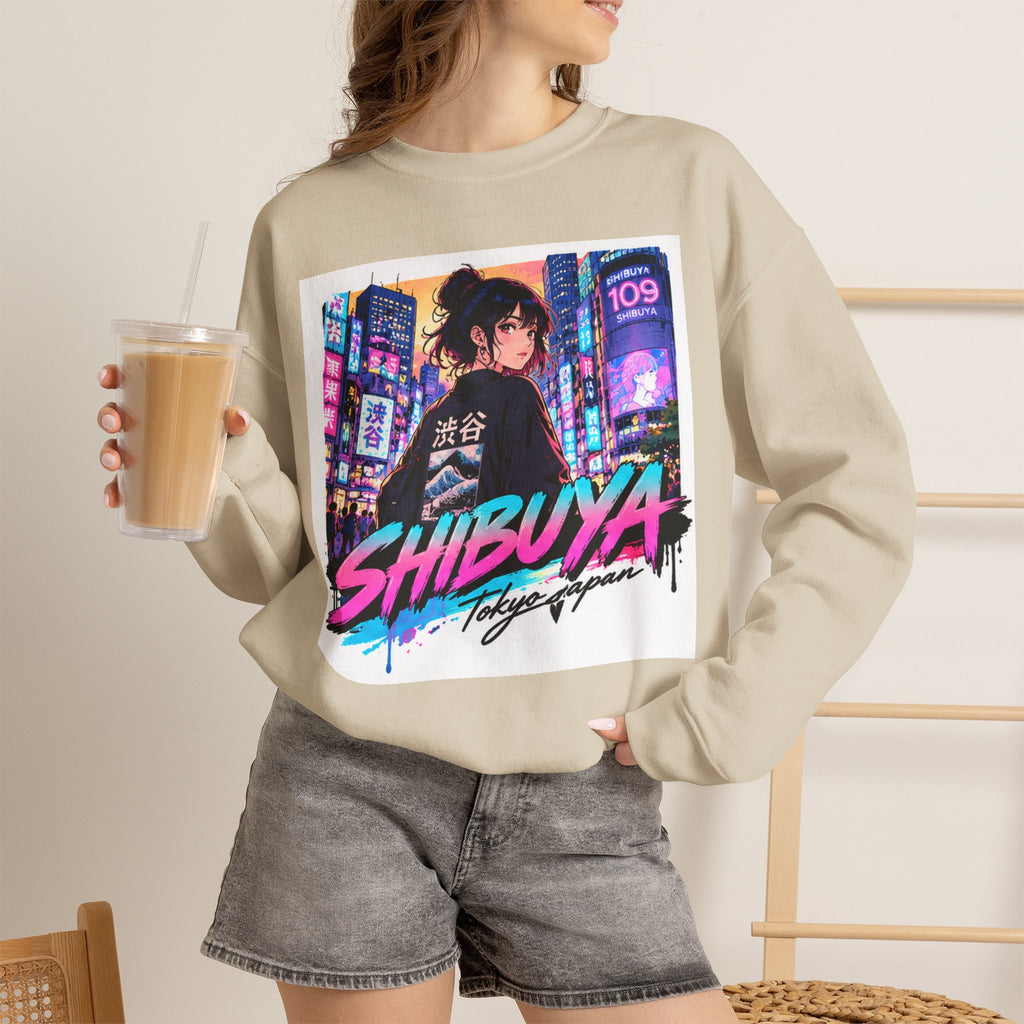 Shibuya Sky 5 Tokyo Neon Anime Crewneck Sweatshirt