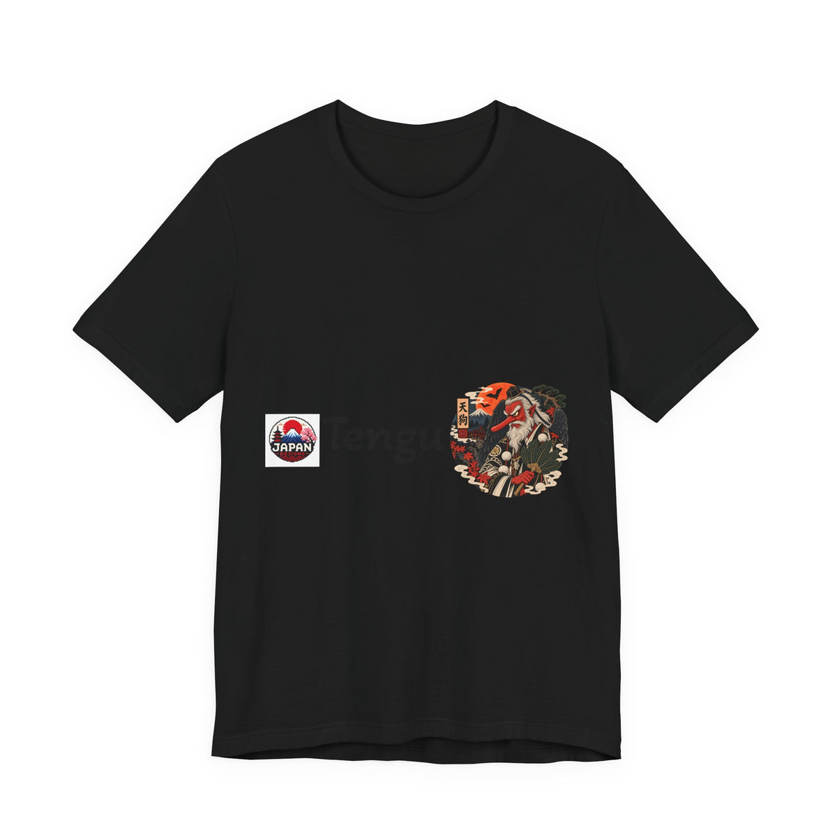 Tengu Japanese Yokai Halloween Mask Tee | Tengu Illustration T-Shirt
