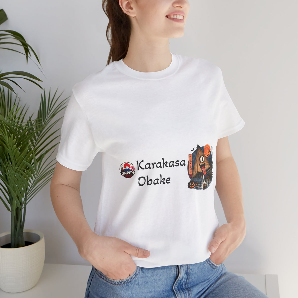 Karakasa Obake Halloween Illustration T-Shirt | Japanese Yokai Umbrella Design