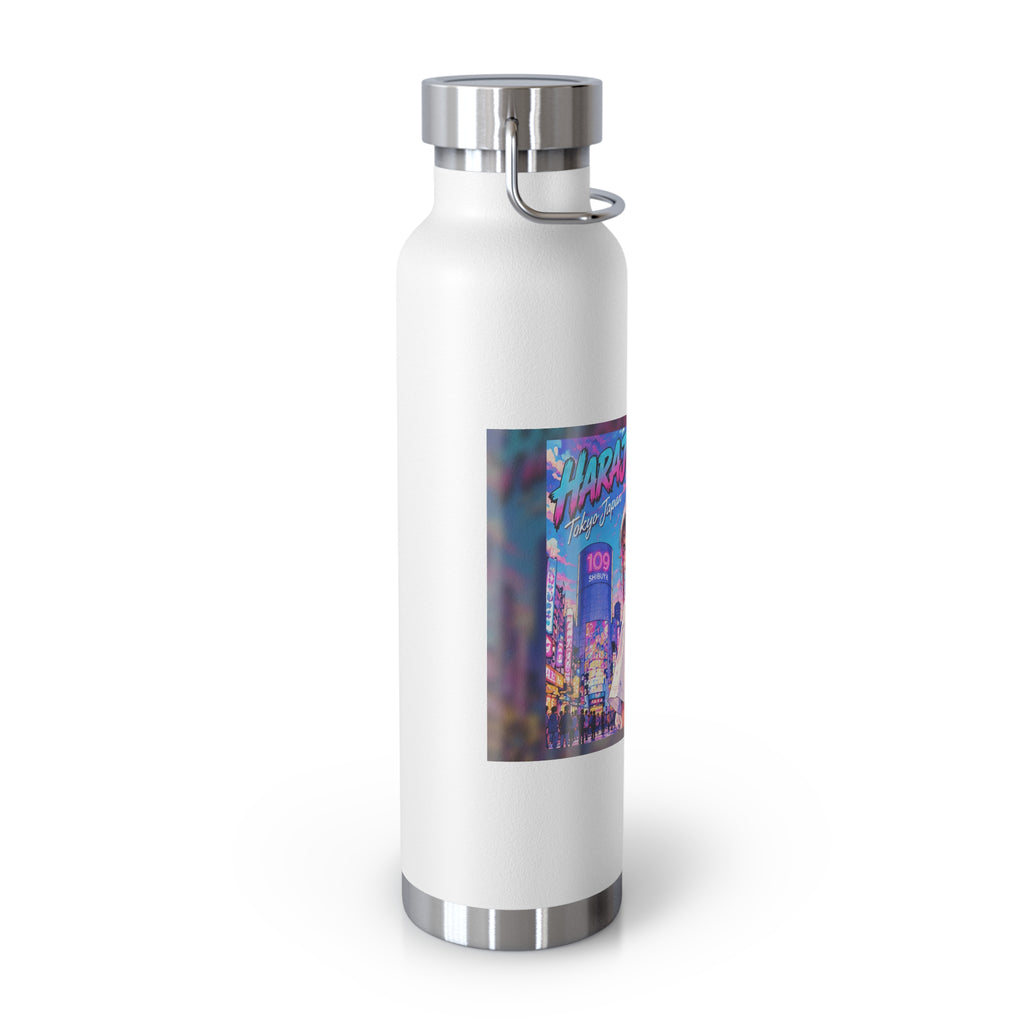 Harajuku Style 3 Neon City Anime Girl Water Bottle — 22oz Copper Vacuum Insulated