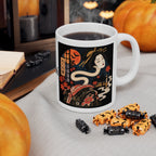 Rokurokubi Yokai Halloween Illustration Mug | Japanese Ghost Art Ceramic Mug