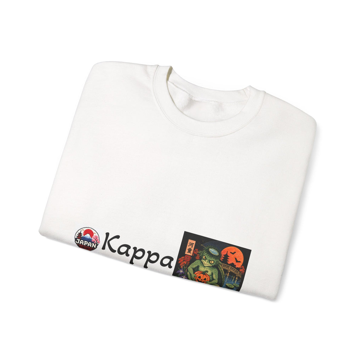 Kappa Logo Pumpkin Halloween Japanese Yokai Crewneck Sweatshirt | Retro Graphic