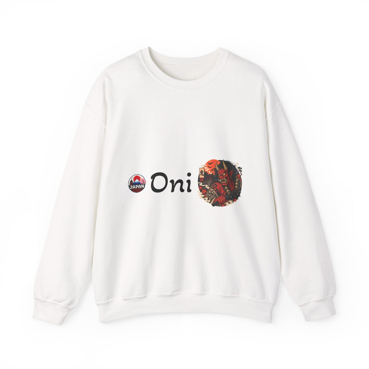 Oni Japanese Demon Yokai Halloween Illustration Sweatshirt | Mythical Yokai Crewneck