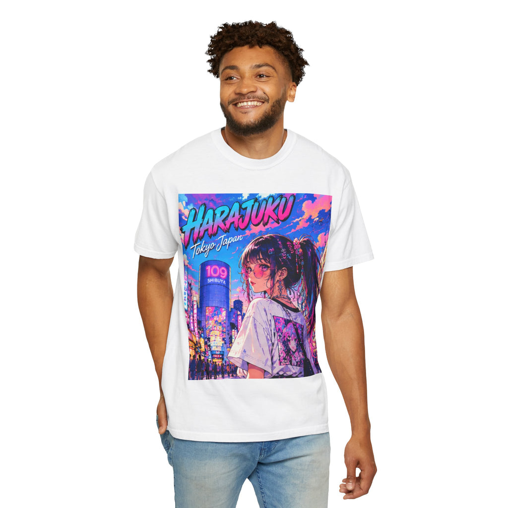 Harajuku Style 9 Neon City Anime Girl T-Shirt – Tokyo Streetwear Graphic Tee