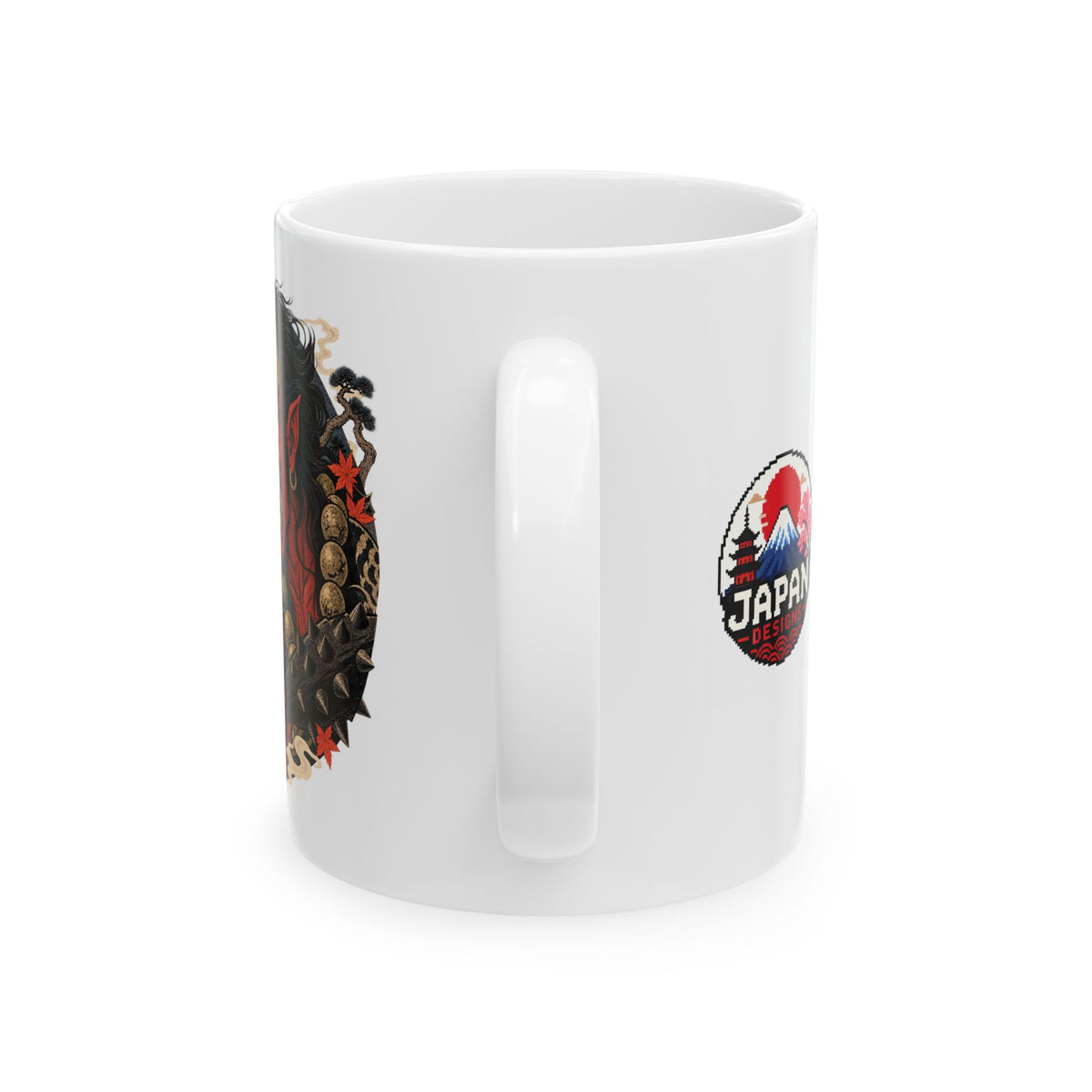 Oni Japanese Yokai Halloween Illustration Mug | Japanese Demon Ceramic Mug