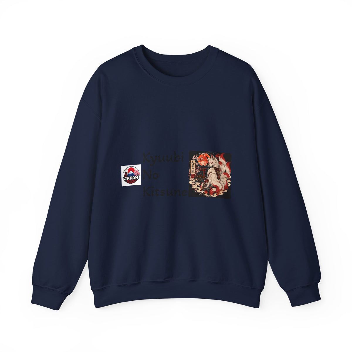 Kyuubi No Kitsune Yokai Halloween Crewneck Sweatshirt | Japanese Fox Spirit Graphic