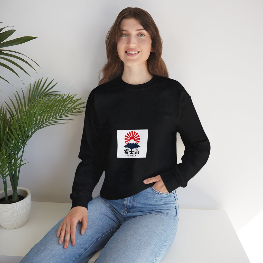 Rising Sun Mount Fuji Sweatshirt | Japanese Kanji Graphic
