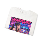 Harajuku Style 5 Neon City Anime Girl Crewneck Sweatshirt — Tokyo Street Anime Graphic