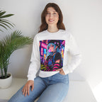 Harajuku Style 4 Neon City Anime Girl Crewneck Sweatshirt — Tokyo Street Anime Graphic