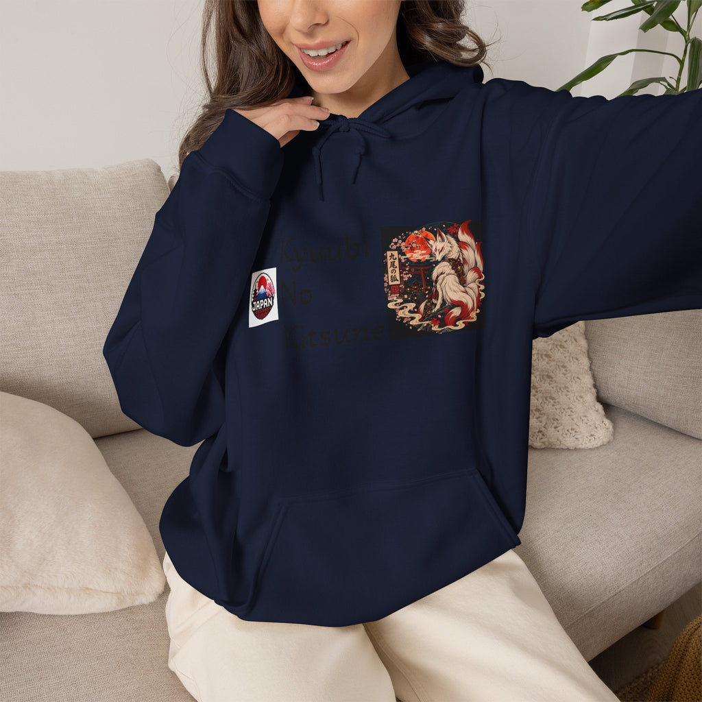 Japanese Fox Spirit Yokai Halloween Hoodie | Kyuubi No Kitsune Illustration