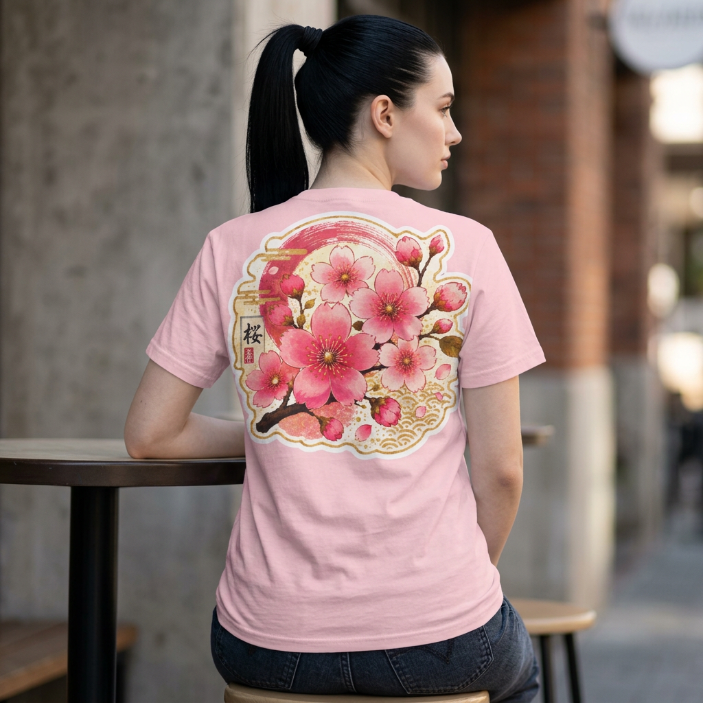 Cherry Blossom Back-Print T-Shirt