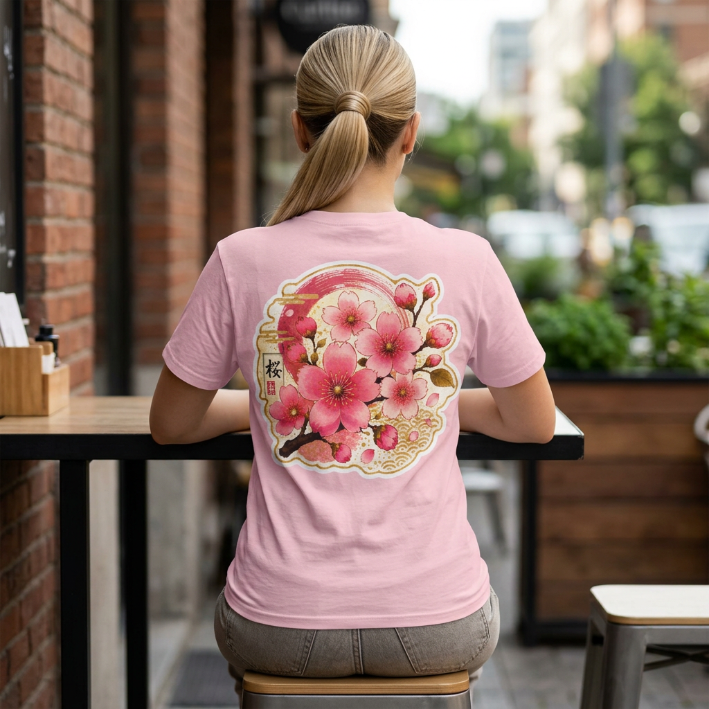 Cherry Blossom Back-Print T-Shirt