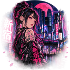 Anime Cyberpunk Sweatshirt - Neon Pink Tokyo 'Shinjuku' Crewneck