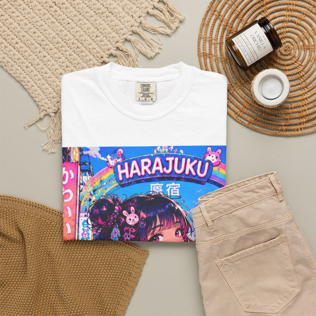 Harajuku Style 7 Neon City Anime Girl T-Shirt – Tokyo Streetwear Graphic Tee