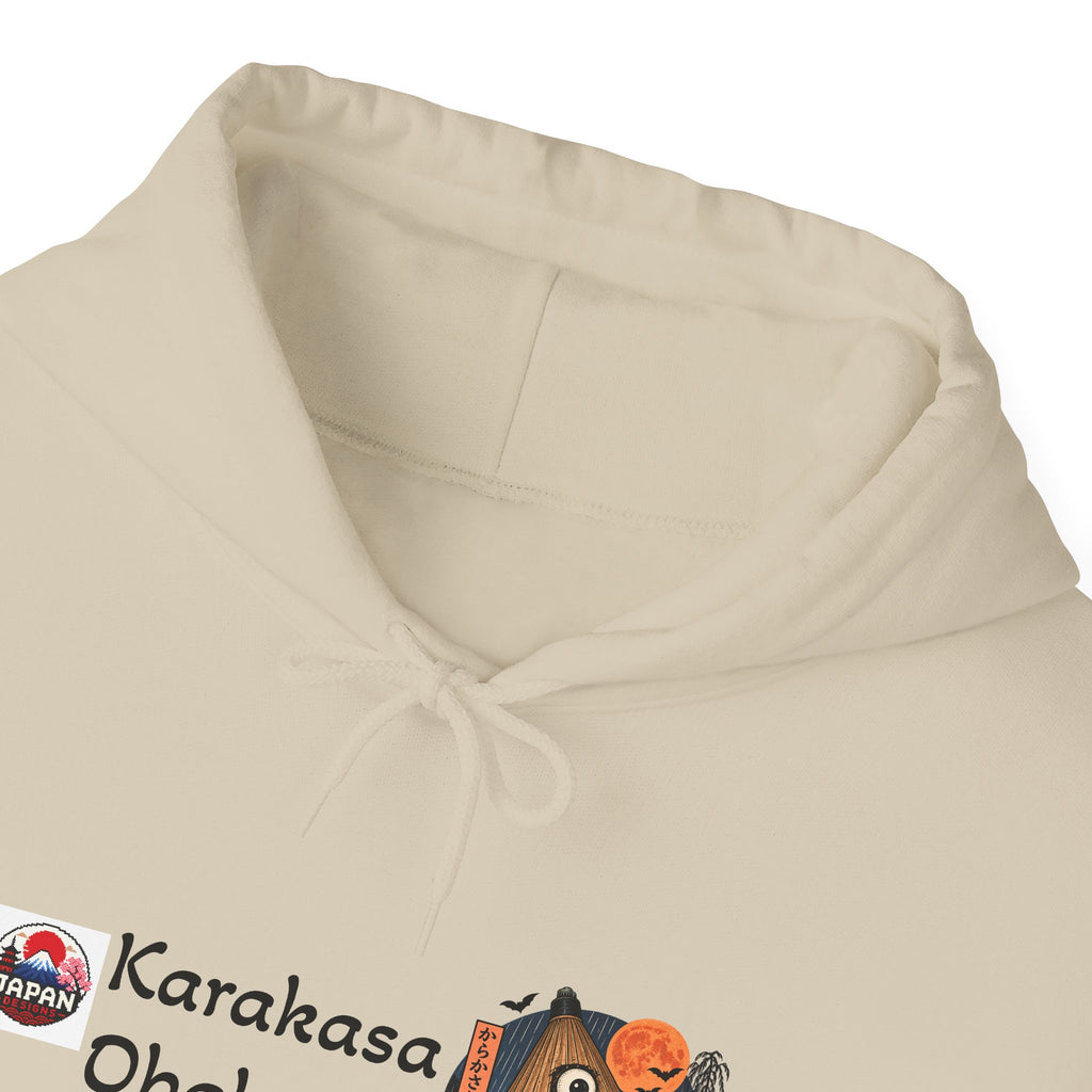 Karakasa Obake Halloween Ghost Illustration Hoodie | Japanese Yokai Hooded Sweatshirt