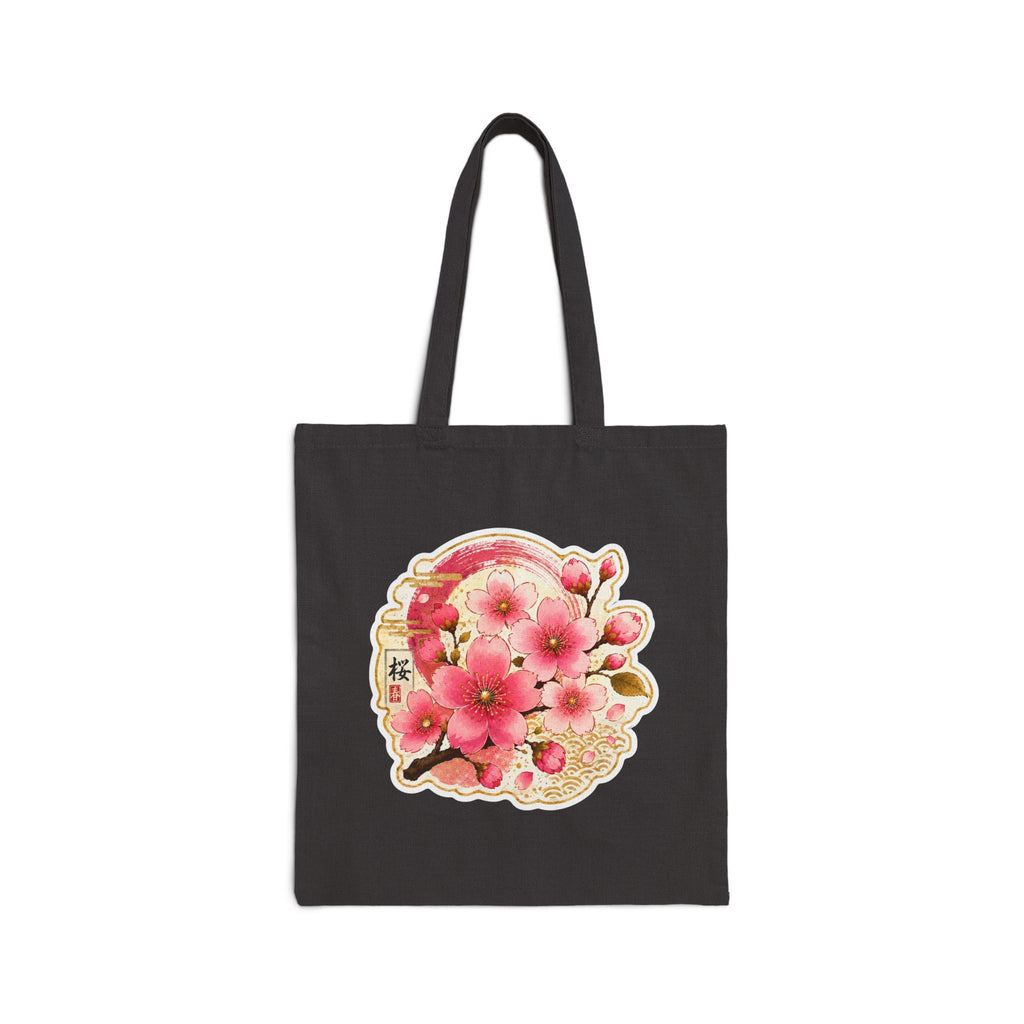 Floral Sakura Tote Bag – Pink Cherry Blossom Canvas Tote