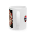 Nine-Tailed Kitsune Yokai Halloween Illustration Mug | Japanese Fox Spirit Ceramic Mug