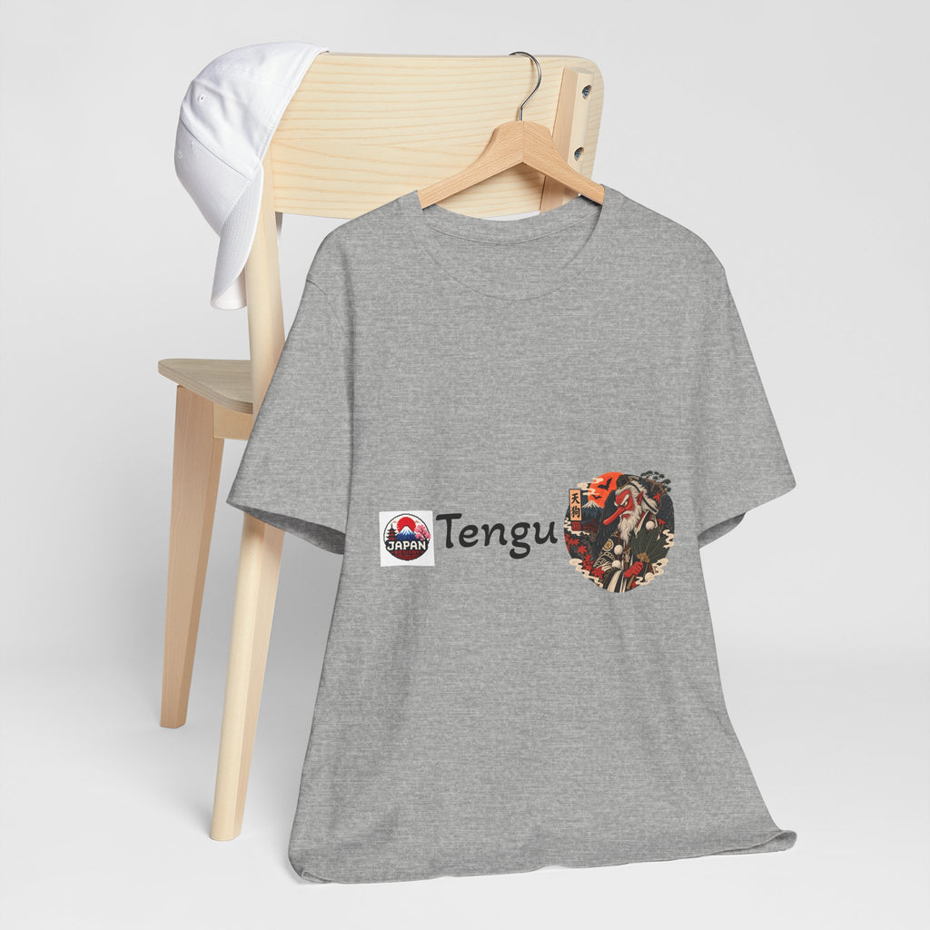Tengu Japanese Yokai Halloween Mask Tee | Tengu Illustration T-Shirt