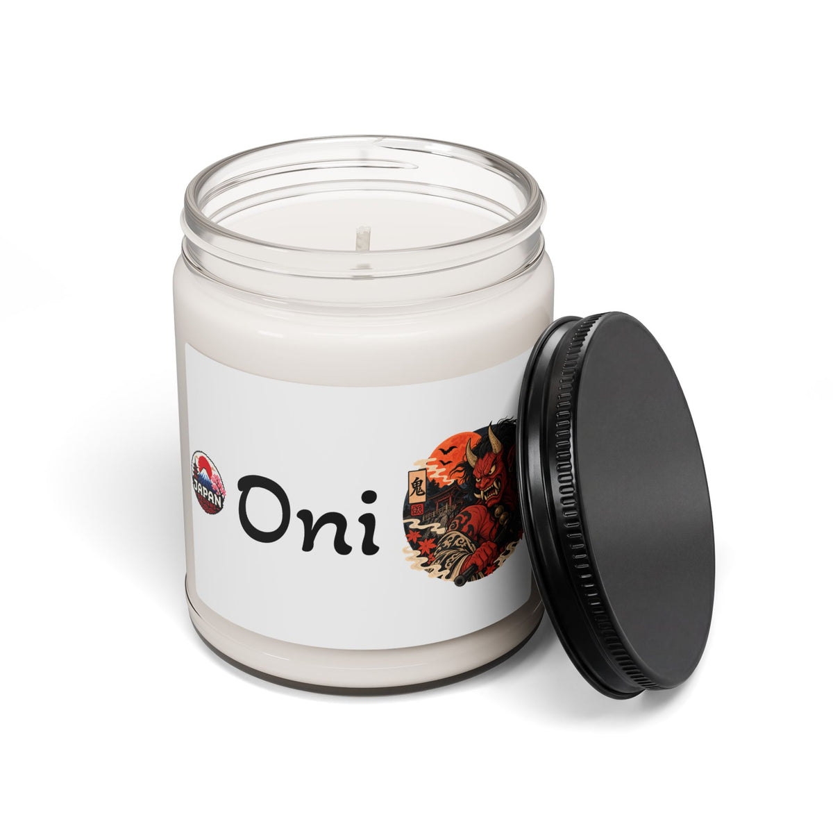 Oni Demon Japanese Yokai Halloween Illustration Candle | 9oz Soy Jar Candle